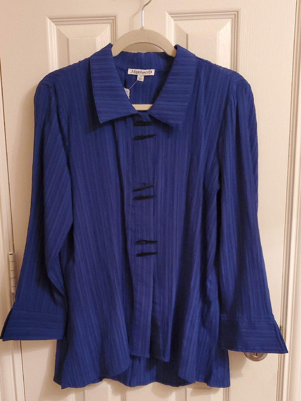 Magellan's Travel Gear Women's Royal Blue Pleated Button-Front Blazer